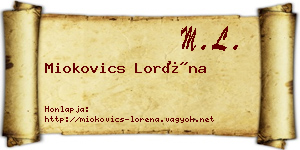 Miokovics Loréna névjegykártya